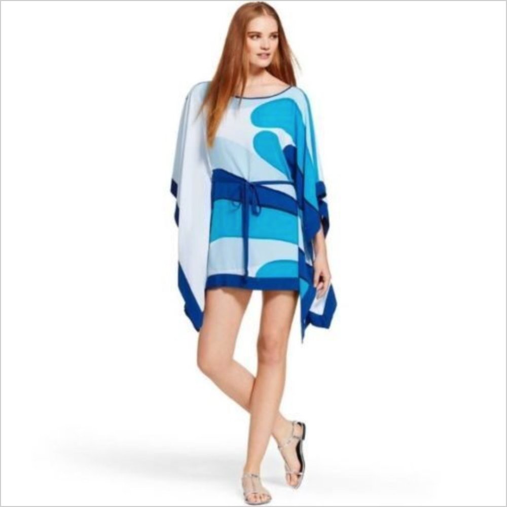 Marimekko for Target Womens Swim Cover Up - Size L/XL - Albatrossi Print Blue